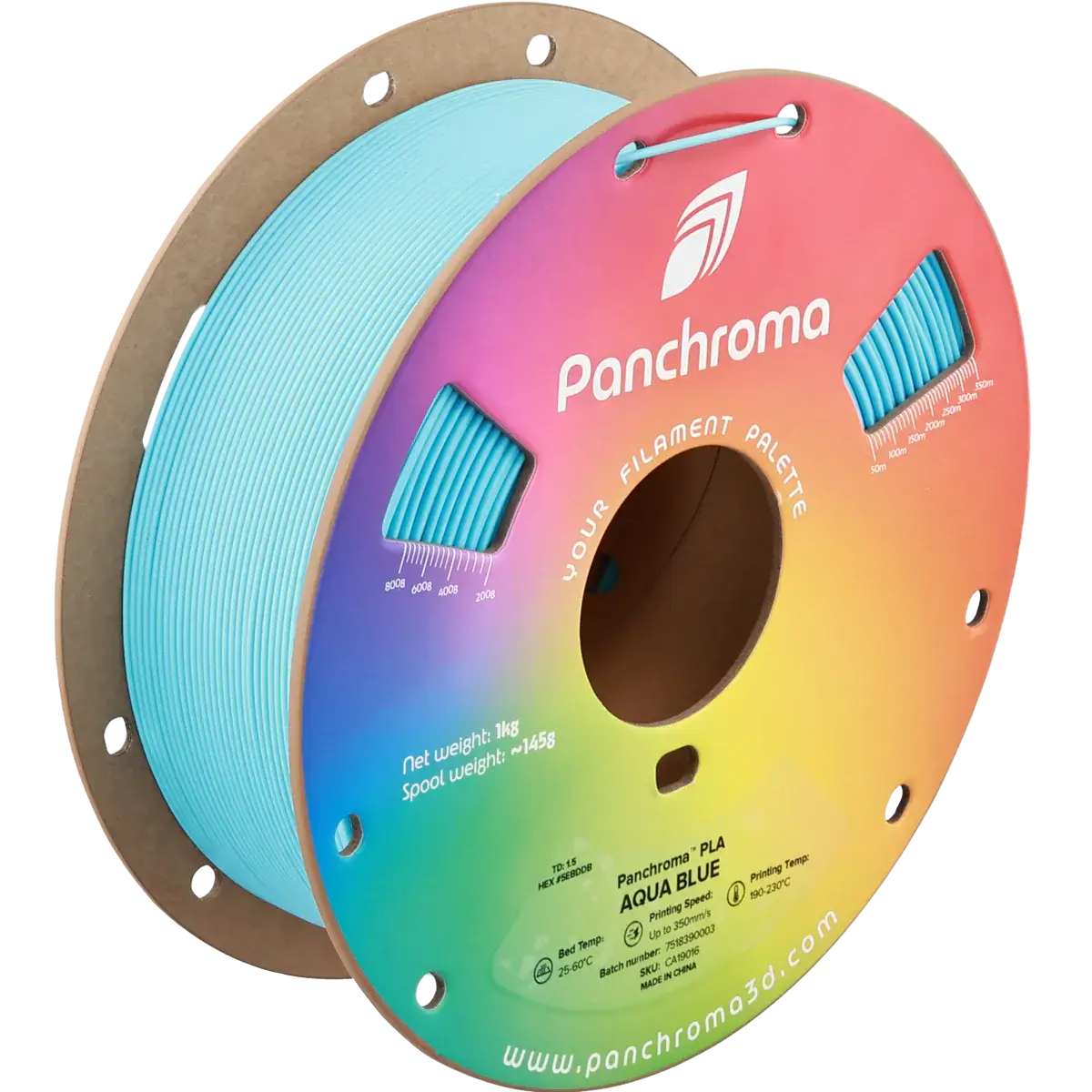 Polymaler Panchroma Basic PLA – Filament für den 3D-Druck, Aqua Blue PLA-Filament-Rolle von Polymaker