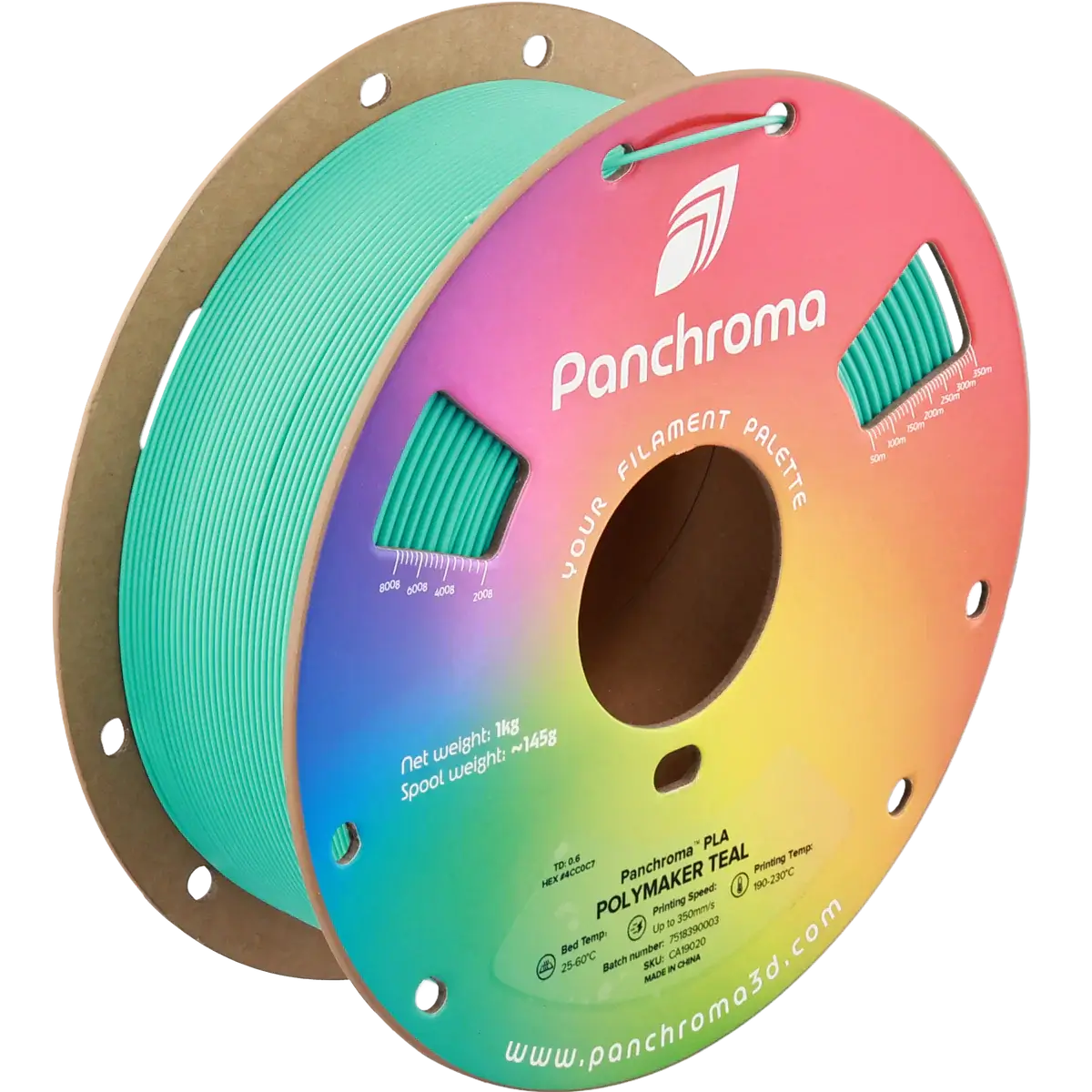 Polymaler Panchroma Basic PLA – Filament für den 3D-Druck in teal auf Spule