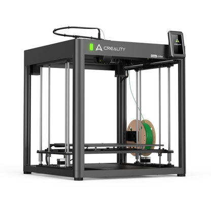 Creality Ender-5 Max 3D Drucker in einem modernen Design mit einer Filamentrolle im Hintergrund.