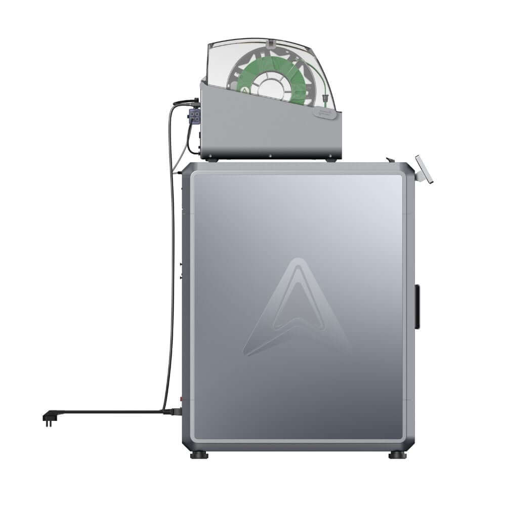 Creality K2 Plus Combo – FDM 3D-Drucker mit CFS seitliche Ansicht mit CFS-System und Bauvolumen von 350 mm.