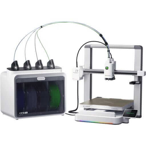 Creality SPARX i7 Color Combo 3D Drucker mit integriertem Vierfarb-Drucksystem und Filamentbox.