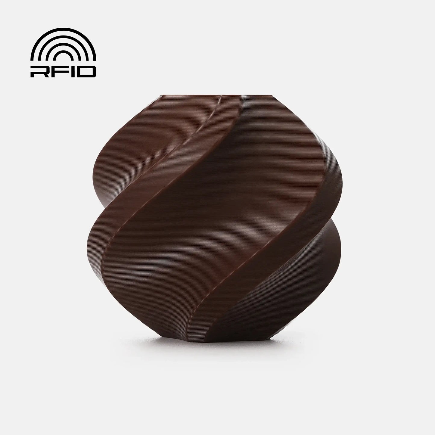 Bambu Lab PETG Basic – Filament für Outdoor & Funktion, braun spiralförmige 3D-gedruckte Vase