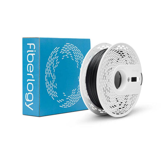 Fiberlogy Nylon PA12 CF15 – carbonfaserverstärktes Filament mit Verpackung und Spule