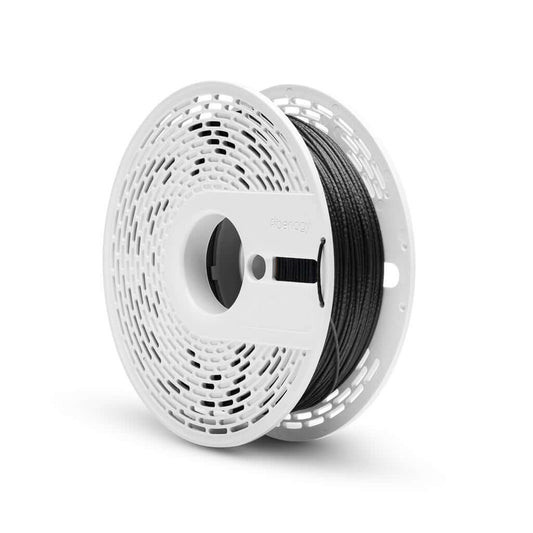 Fiberlogy Nylon PA12 CF15 – carbonfaserverstärktes Filament auf einer Spule, geeignet für 3D-Druckanwendungen.