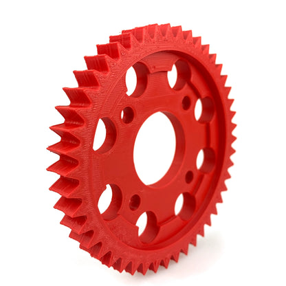 Fiberlogy Nylon PA12 – Technisches Filament für anspruchsvolle Bauteile - rotes Zahnradsystem für 3D-Druck