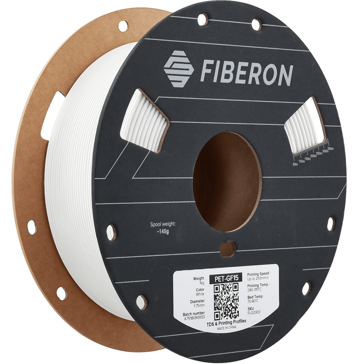 Polymaker Fiberon PET-GF15 Filament in Weiß, 1.00 kg