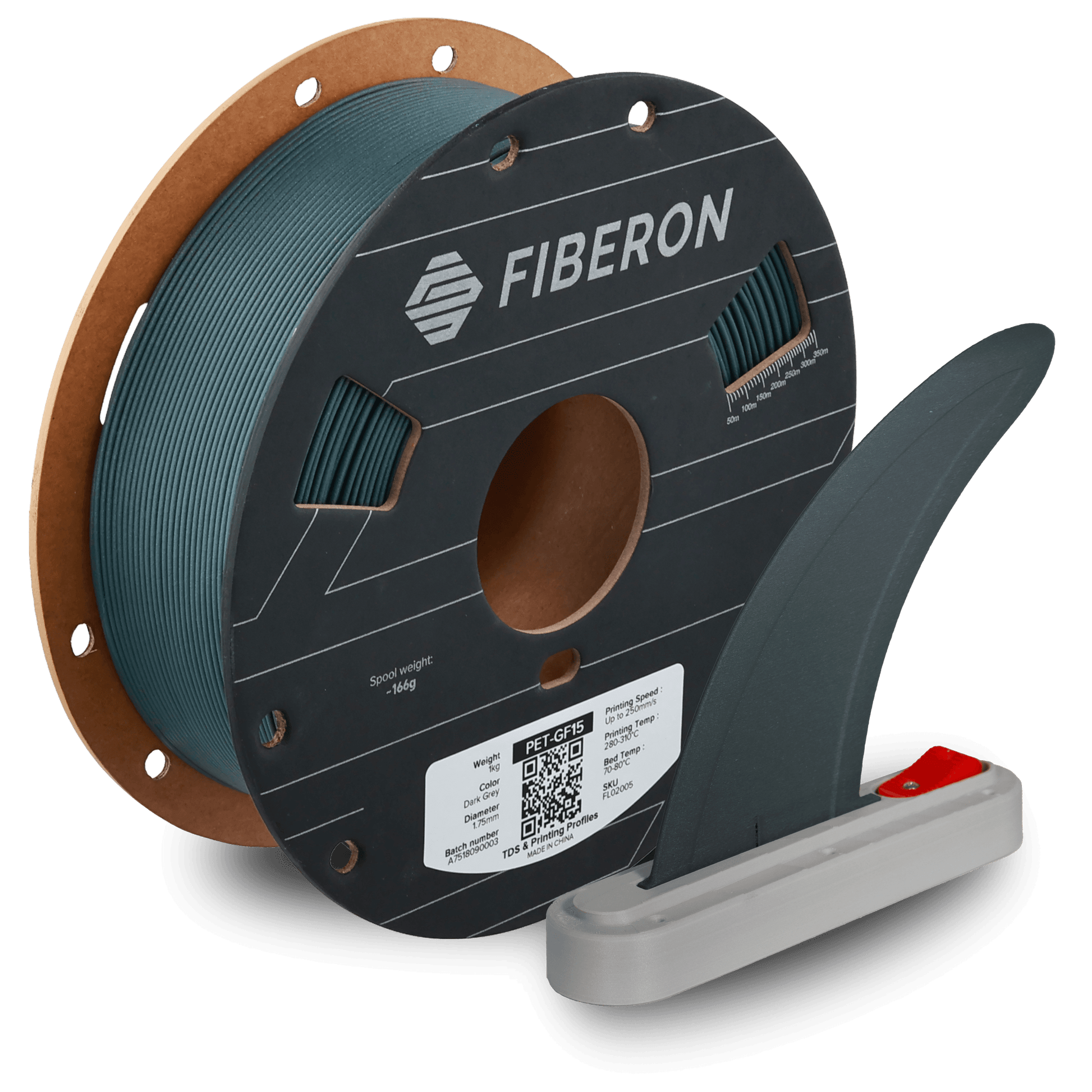 Polymaker Fiberon PET-GF15 – Glasfaserverstärktes PET-Filament Spule mit 15% Glasfaseranteil.