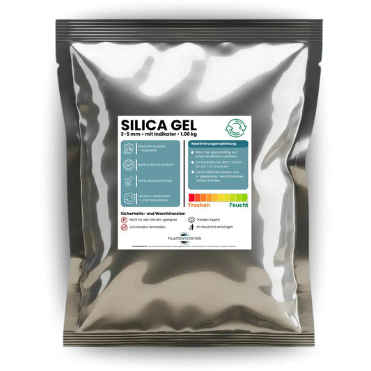 Silica Gel 3–5 mm Orange/Grün 1 Kg – Trockenperlen mit Farbindikator in Packaging