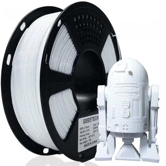Geeetech Filament PETG weiß, stabil und hochwertig für sauberen Druck.