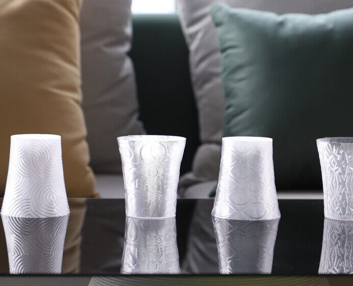 Kexcelled THE K6 PETG – Lebensmittelkontakt & Hochtemperatur, elegante durchsichtige Becher in verschiedenen Formen