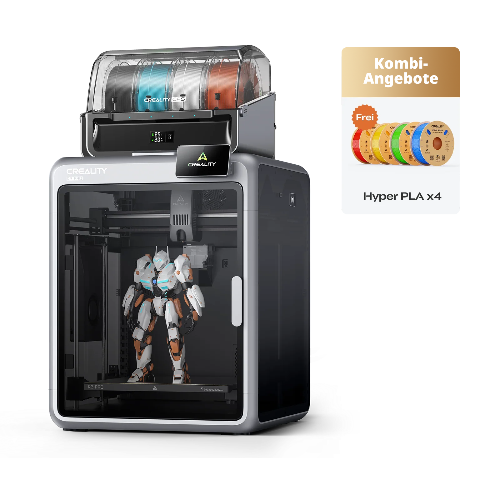 Creality K2 Pro Combo – Druckraum mit aktiver Heizung und KI-Kamera