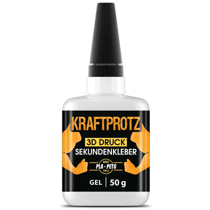 ARKA Kraftprotz 3D-Druck Sekundenkleber (50 g) Flasche für 3D-Druck und Modellbau-Anwendungen.