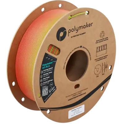 Polymaker HT-PLA hitzebeständiges PLA Filament auf einer Spule für 3D-Druckanwendungen.