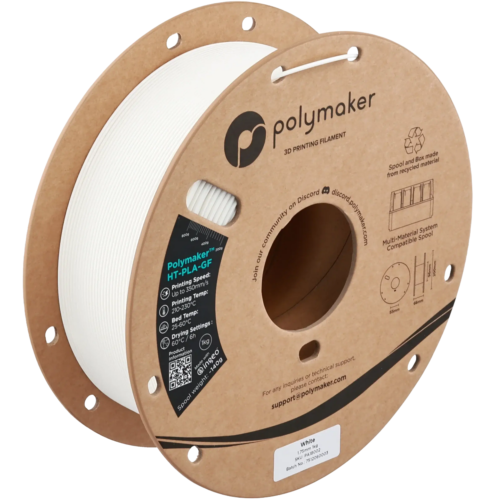 Polymaker HT-PLA-GF – Glasfaserverstärktes Hochtemperatur-PLA Filament auf Spule für 3D-Druck