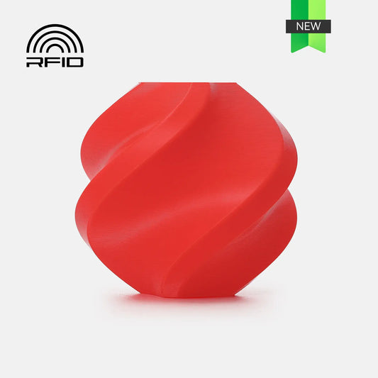 Bambu Lab PETG Basic – Filament für Outdoor & Funktion in leuchtend roten 3D-Druckform mit modernem Design