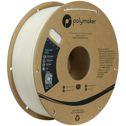 Polymaker ASA Filament, 1.75 mm Durchmesser, 1.00 kg Gewicht, UV- und witterungsbeständig, natürliche Farbe.