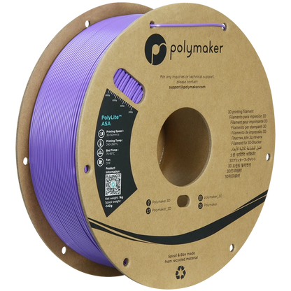 Polymaker ASA Filament lila 1.75 mm 1.00 kg 3D-Druck-Filament für den Außeneinsatz UV-beständig.