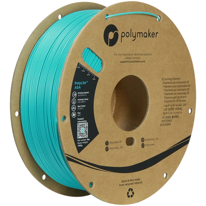 Polymaker ASA Filament in Polymaker Teal, 1.75 mm Durchmesser, 1.00 kg auf einer Spule.