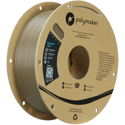 Polymaker ASA Filament 1.75 mm Olive Brown Spule mit technischem 3D-Druck-Filament für den Außenbereich.