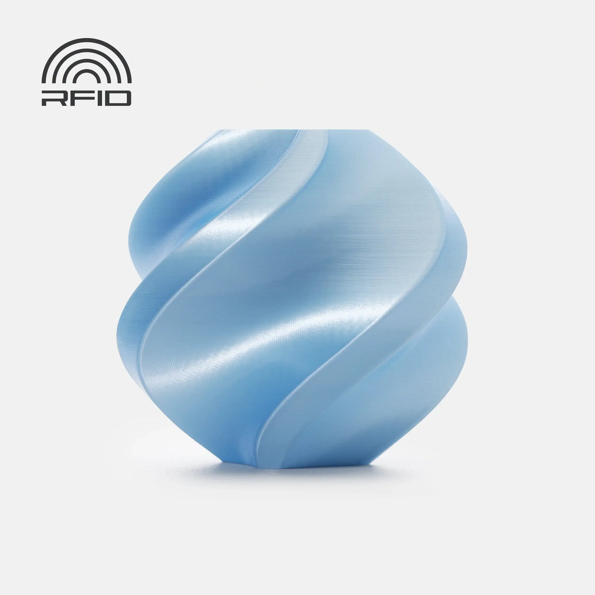 Bambu Lab PLA Silk+ dekorativer blauer 3D-Druck, glänzende seidenartige Oberfläche für beeindruckende Designs.