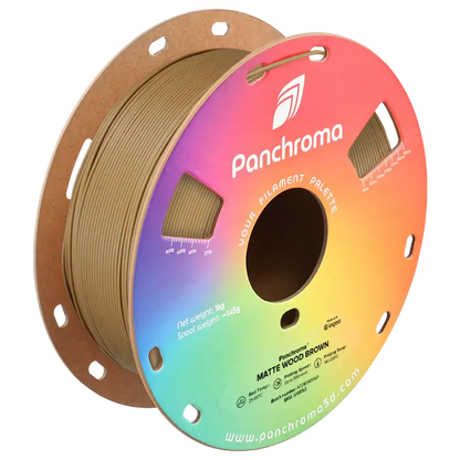 Polymaker Panchroma PLA Matt - das PLA für sanfte Oberflächen, braunes Filament auf einer Spule.