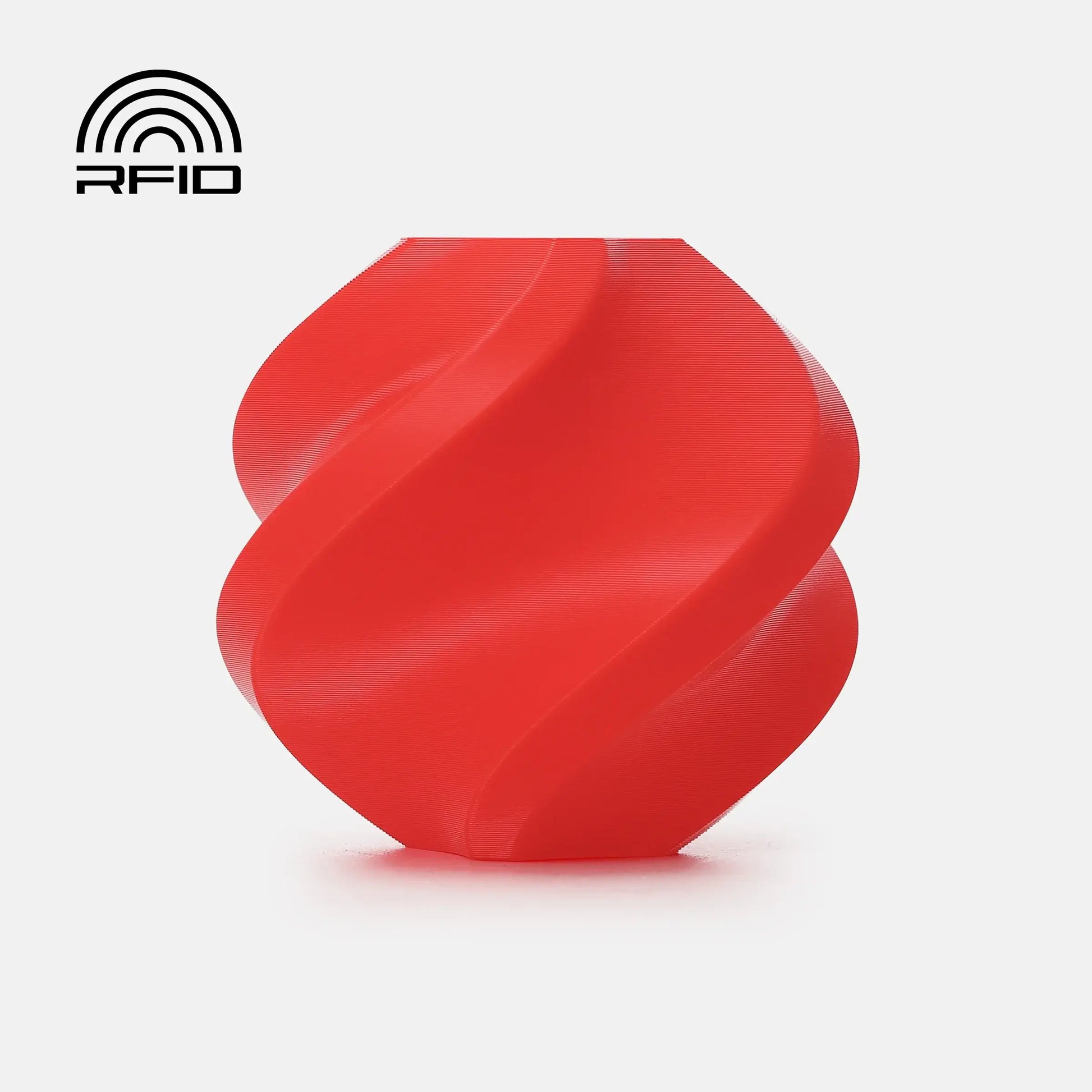 Bambu Lab PETG Basic – Filament für Outdoor & Funktion, rot-wirbelnde 3D-gedruckte Form