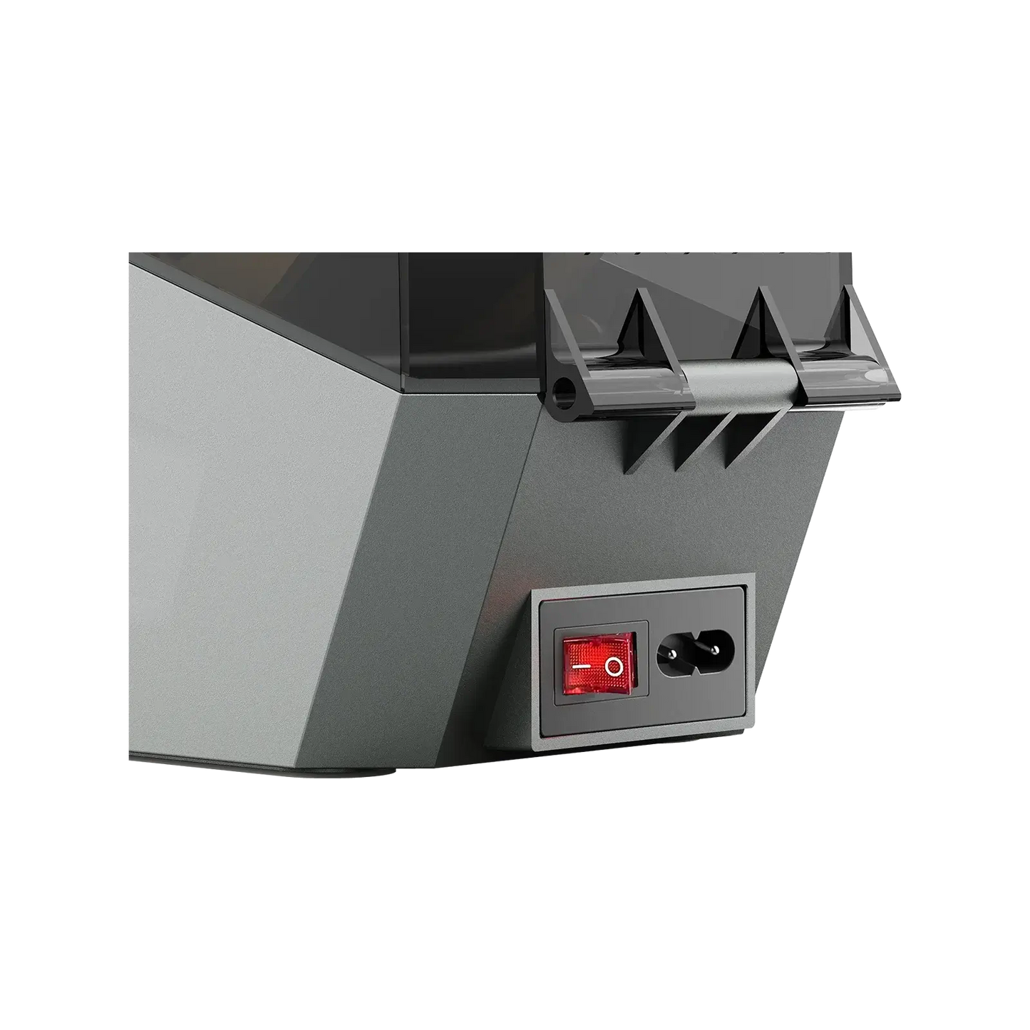 Creality Space Pi Filament Dryer – 1 Spule, 360° PTC Rückansicht mit Schalter und Stromanschluss