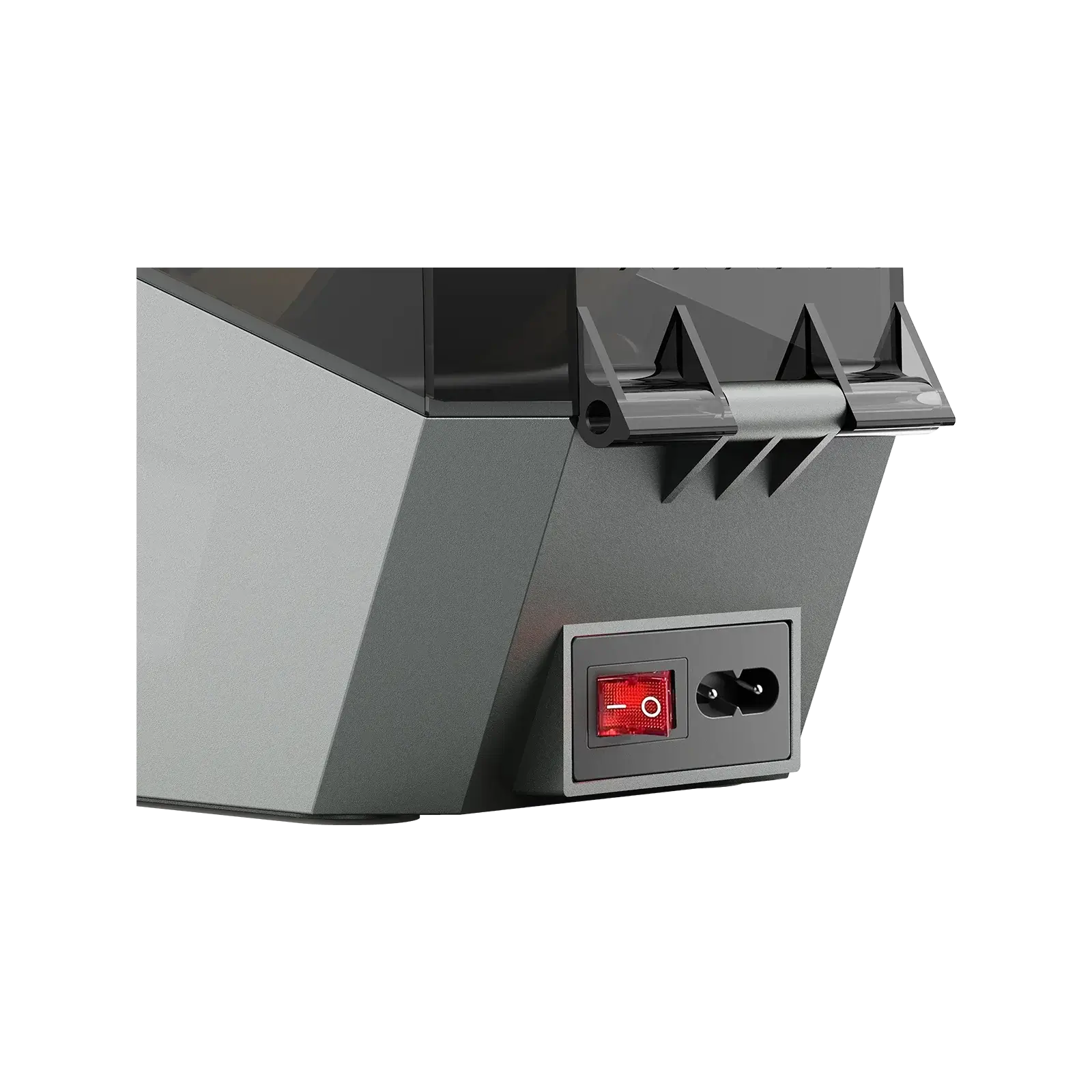 Creality Space Pi Filament Dryer – 1 Spule, 360° PTC Rückansicht mit Schalter und Stromanschluss