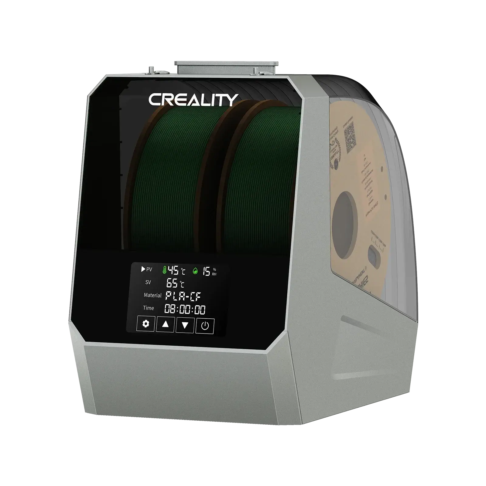 Creality Space Pi Filament Trockenbox Plus – 2 Spulen mit zwei Spulen und digitalem Display für optimalen Druck.