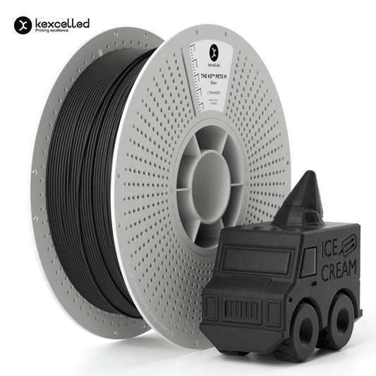 Kexcelled THE K5 PETG M – Mattes PETG-Filament spool with black ice cream truck model