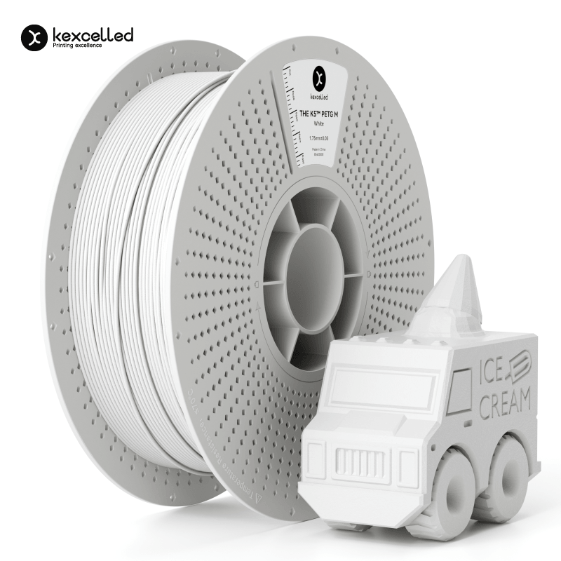 Kexcelled THE K5 PETG M – Mattes PETG-Filament Spule mit 3D-gedrucktem Lastwagen und Eiscreme-Aufsatz