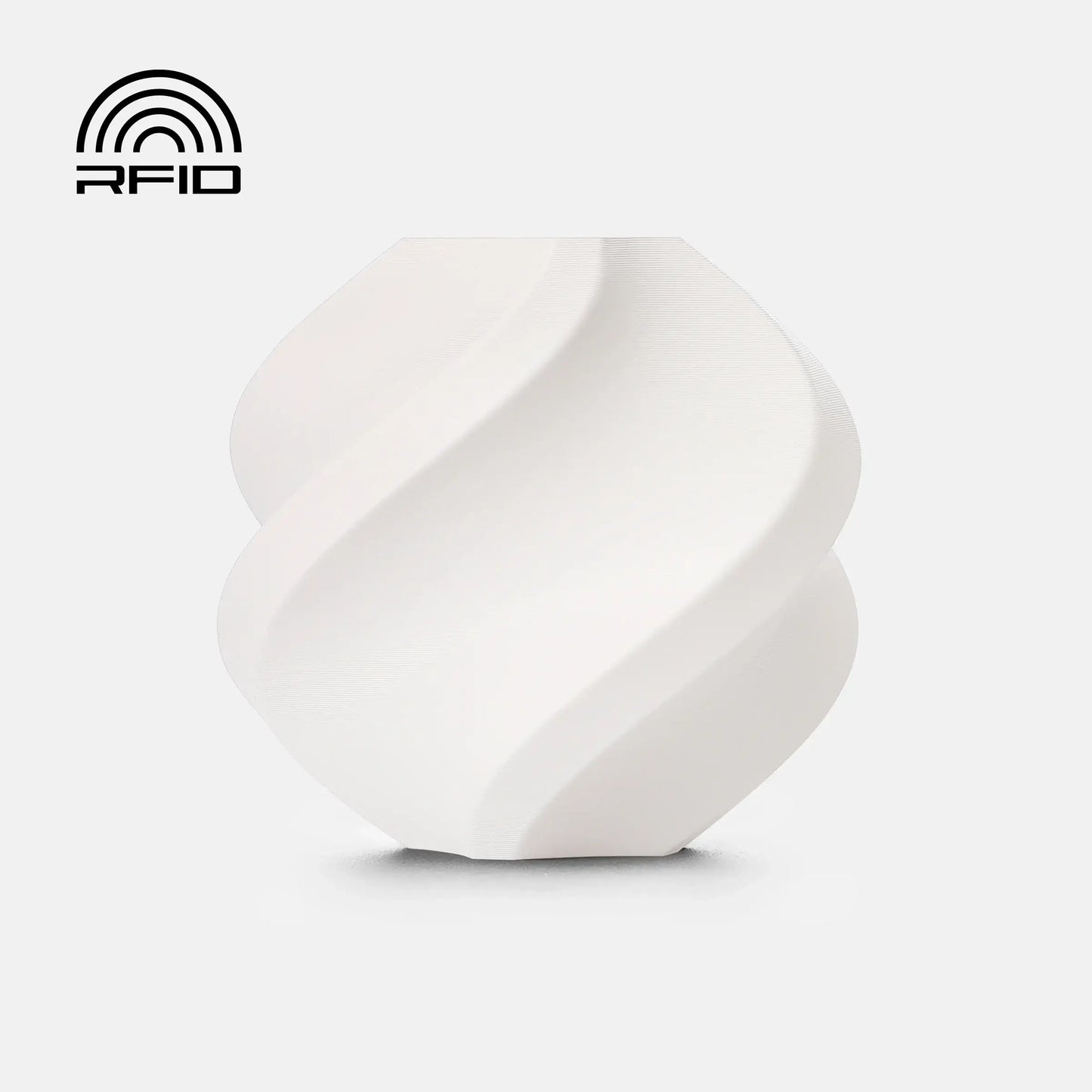 Bambu Lab PETG Basic – Filament für Outdoor & Funktion - weißes gedrucktes Objekt mit spiralförmigem Design
