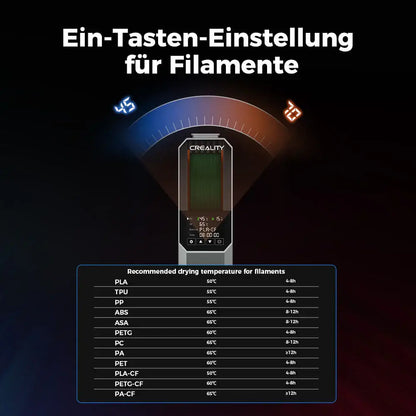 Creality Space Pi Filament Dryer – 1 Spule, 360° PTC mit Ein-Tasten-Einstellung für Filamente