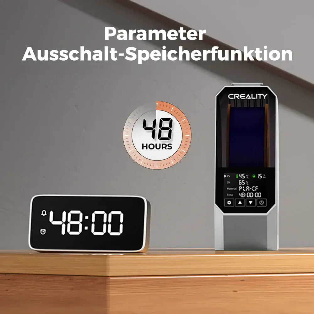 Creality Space Pi Filament Dryer – 1 Spule, 360° PTC mit 48 Stunden Speicherfunktion und Display.