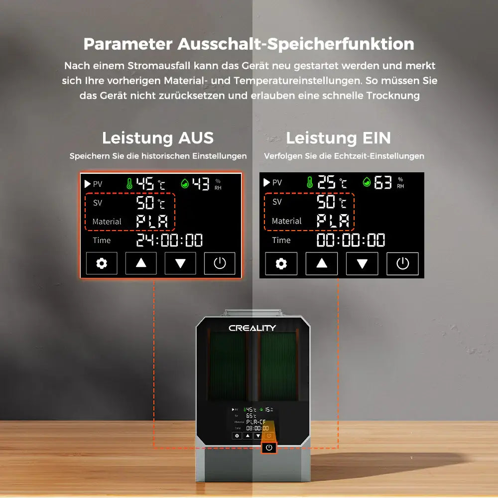 Creality Space Pi Filament Trockenbox Plus – 2 Spulen mit Parameter Ausschalt-Speicherfunktion