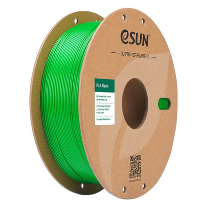 eSUN PLA-Basic Filament auf einer Spule in Grün für hochwertigen 3D-Druck.