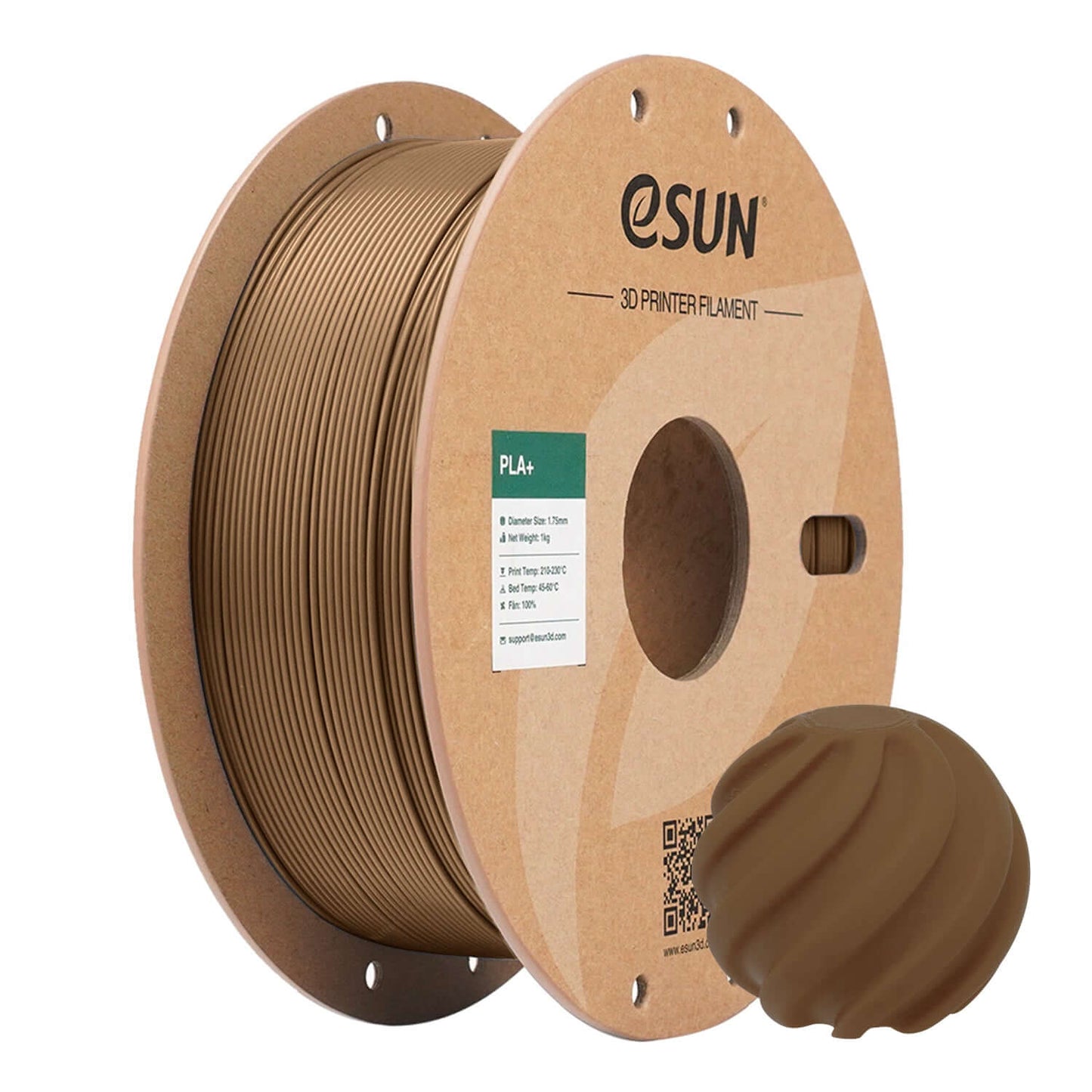 eSUN PLA+ – PLA-Filament mit erhöhter Zähigkeit auf einer Spule, ideal für 3D-Druck.