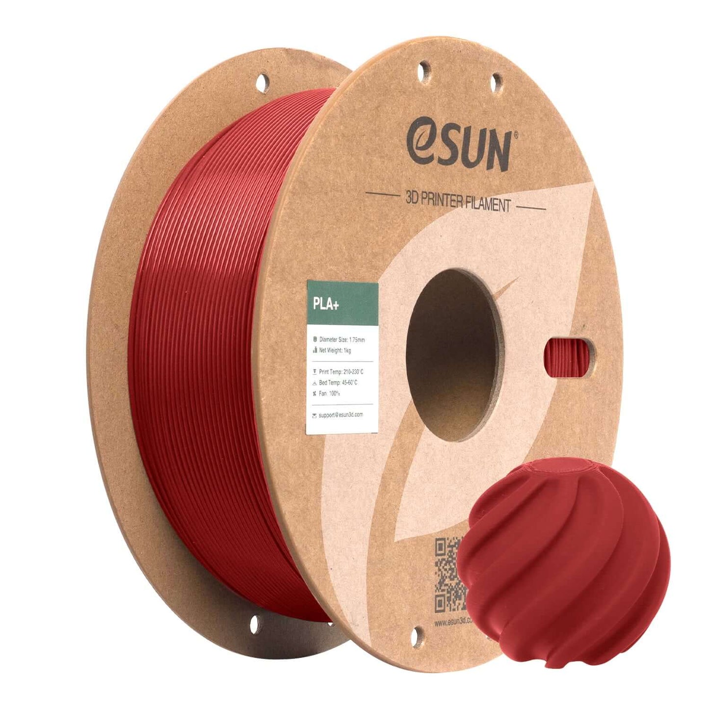 eSUN PLA+ – PLA-Filament mit erhöhter Zähigkeit auf der Spule, ideal für 3D-Druck.