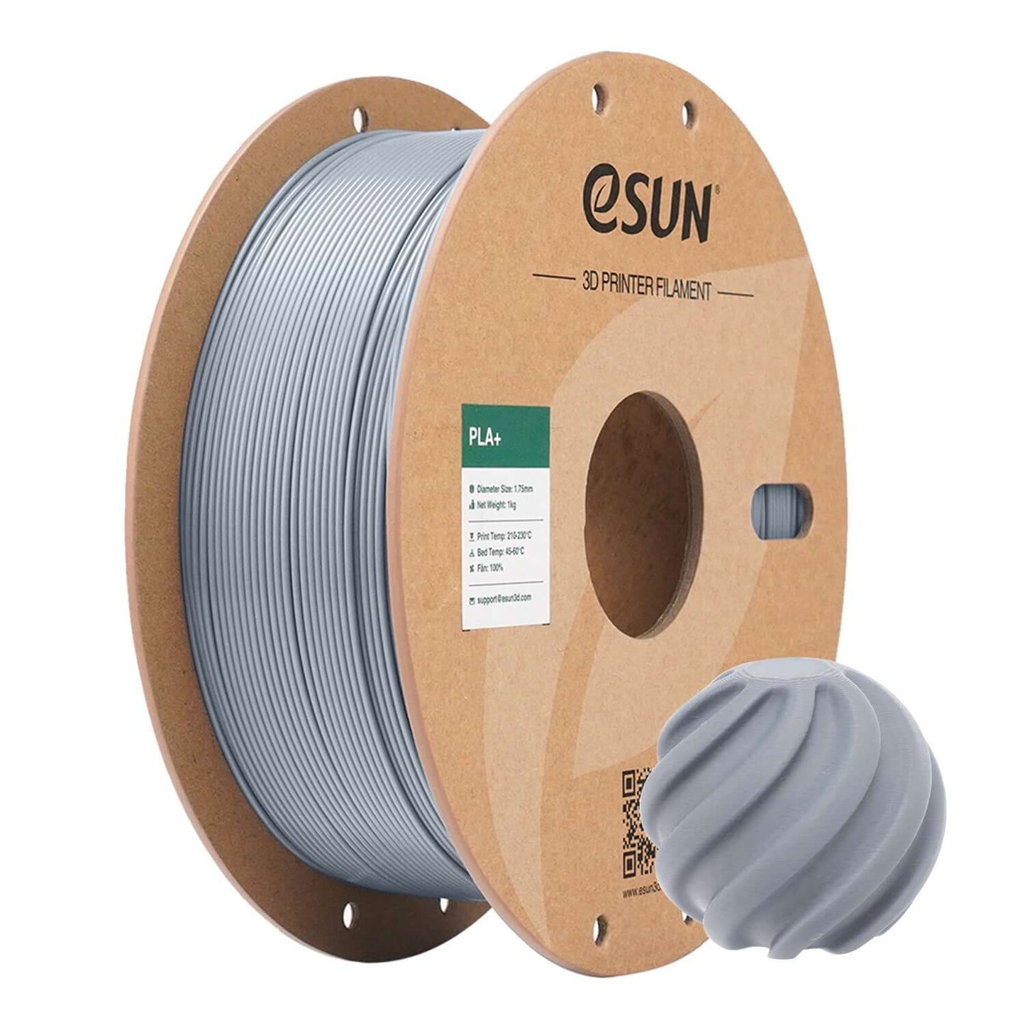 eSUN PLA+ – PLA-Filament mit erhöhter Zähigkeit auf Spule, ideal für 3D-Druckanwendungen.