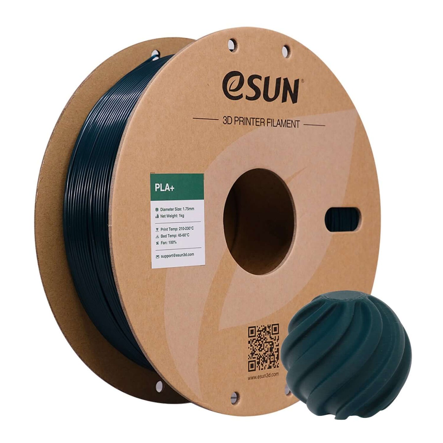 eSUN PLA+ – PLA-Filament mit erhöhter Zähigkeit auf einer Spule, ideal für 3D-Drucker.
