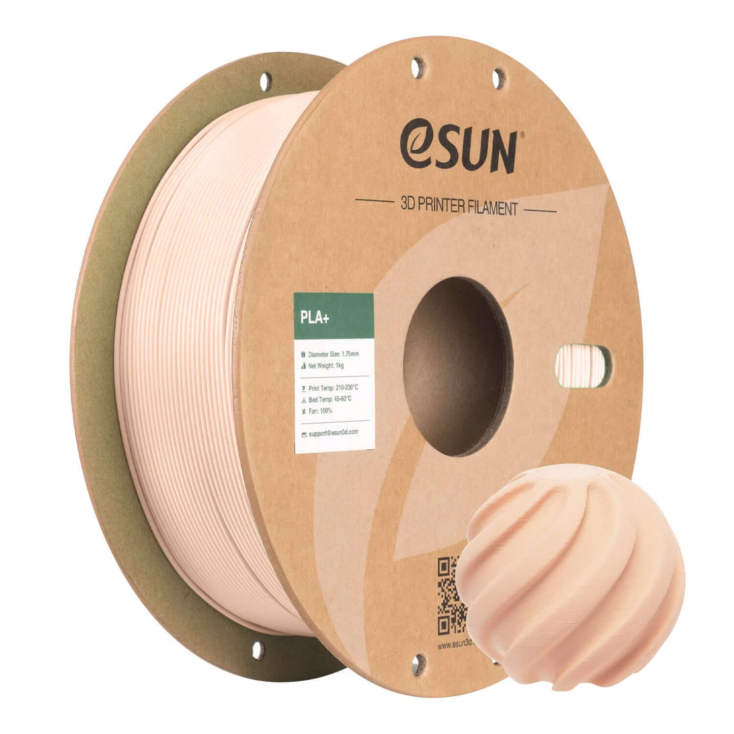 eSUN PLA+ – PLA-Filament mit erhöhter Zähigkeit auf einer Spule, ideal für 3D-Druckanwendungen.