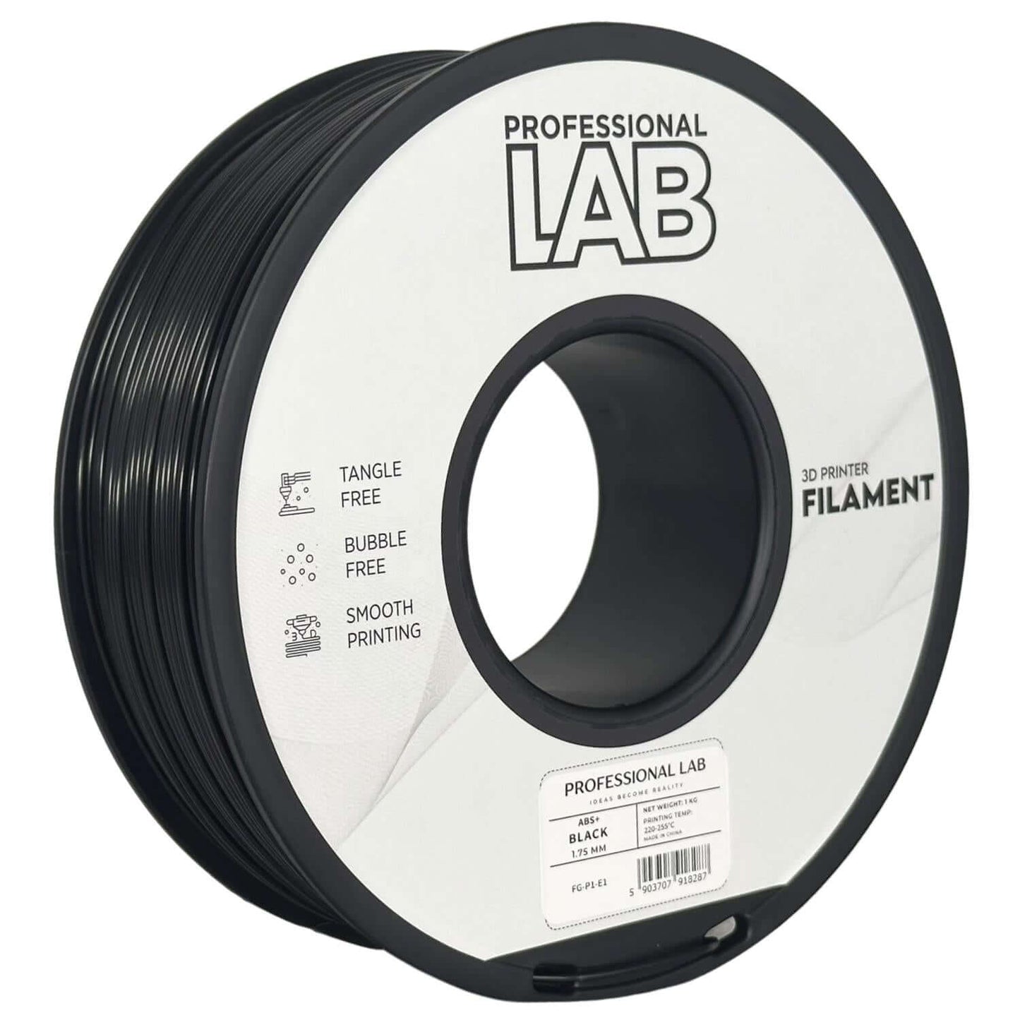 Professional Lab ABS+ für widerstandsfähige Bauteile auf einer Spule für 3D-Drucker.