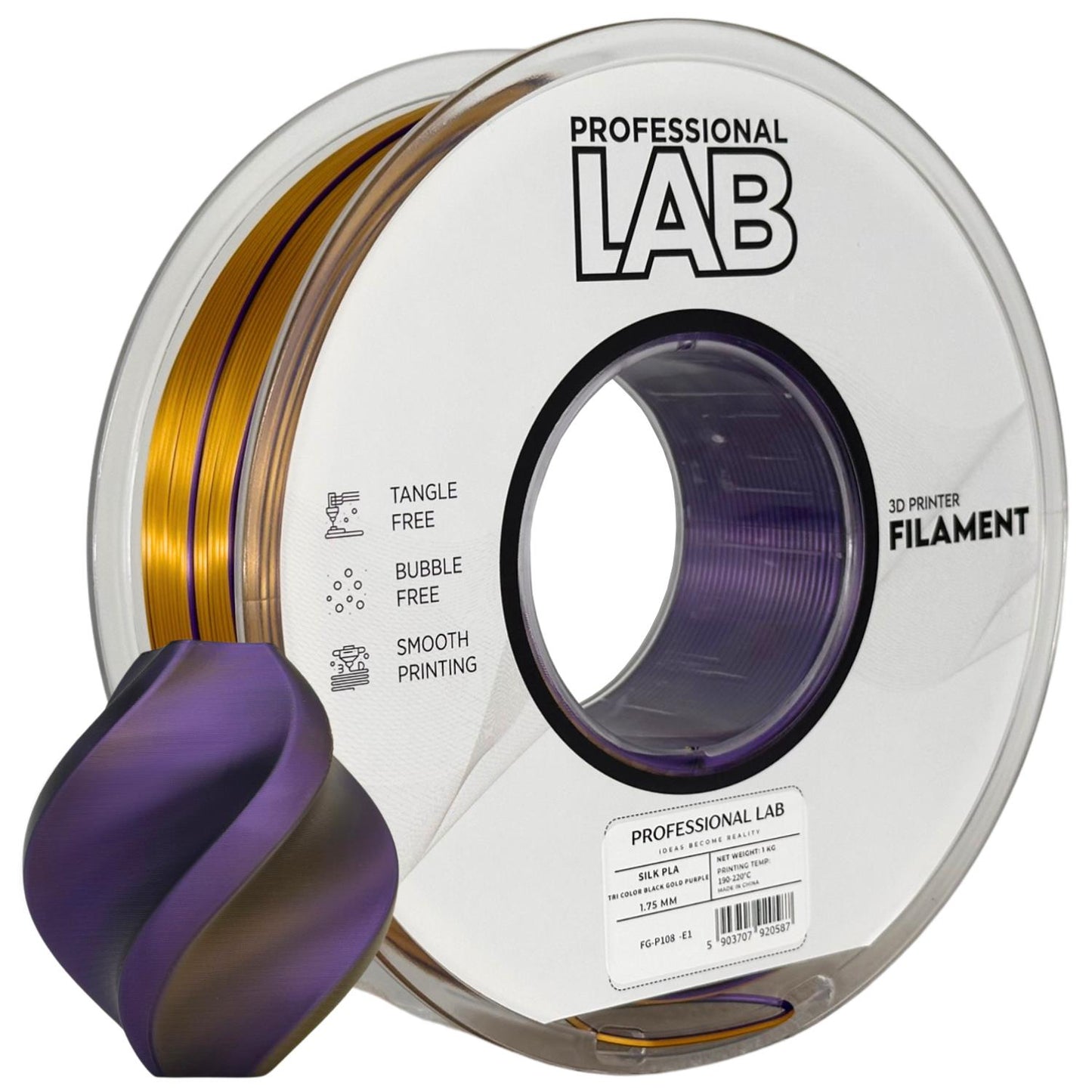 Professional Lab Silk PLA Tri Color Filament