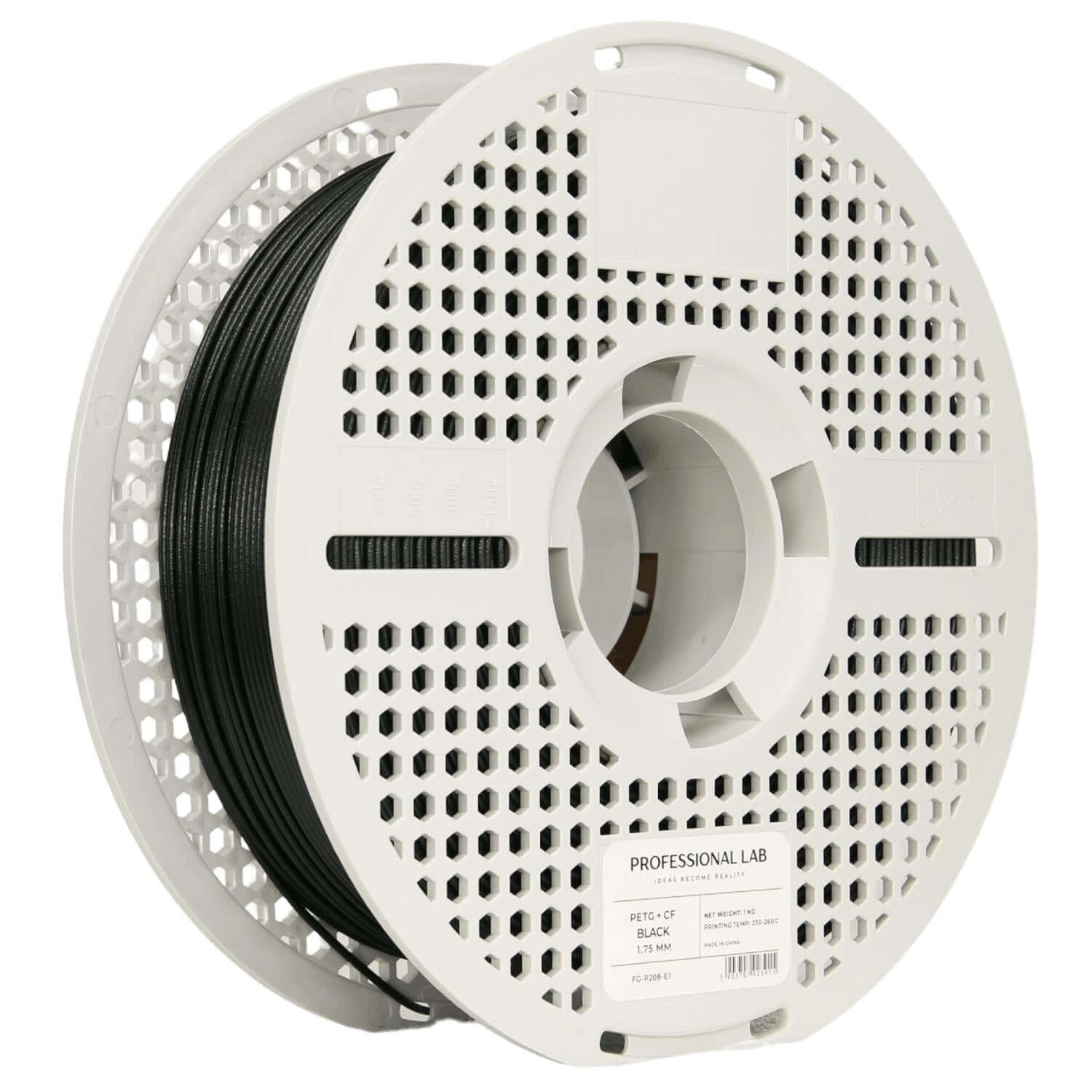 Professional Lab PETG CF – Filament mit Carbonfaser auf einer Spule, schwarz, für 3D-Druck Anwendungen.