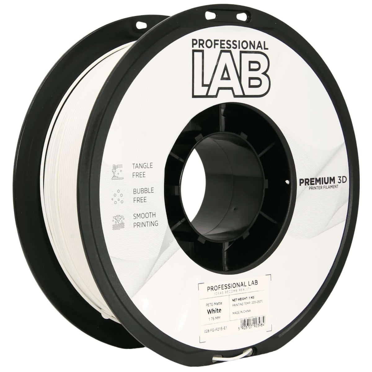 Professional Lab PETG Matte – Mattes PETG-Filament on a spool for 3D printing, offering tangle-free and smooth performance.