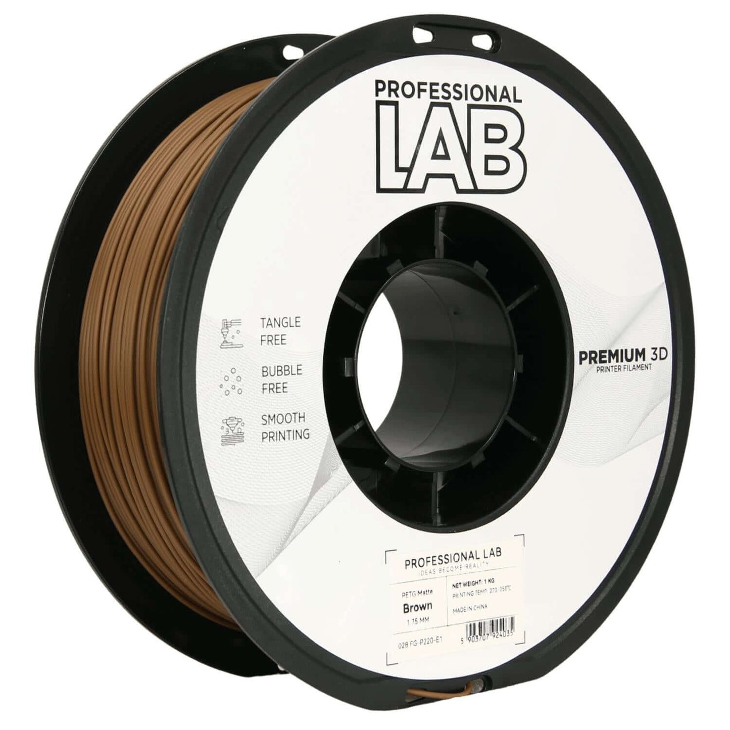 Professional Lab PETG Matte – Mattes PETG-Filament auf Spule, ideal für 3D-Druck mit satinierter Oberfläche.