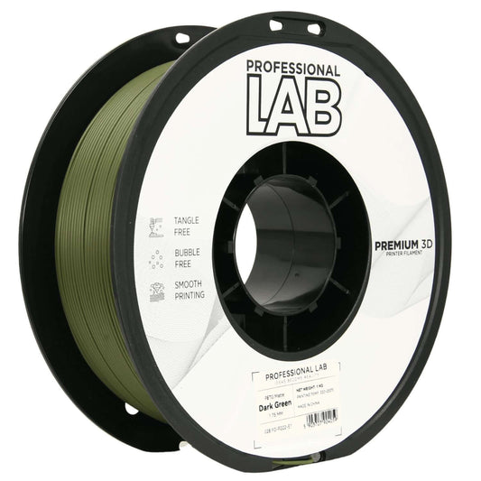 Professional Lab PETG Matte – Mattes PETG-Filament auf einer Spule in Dunkelgrün, ideal für 3D-Druck.