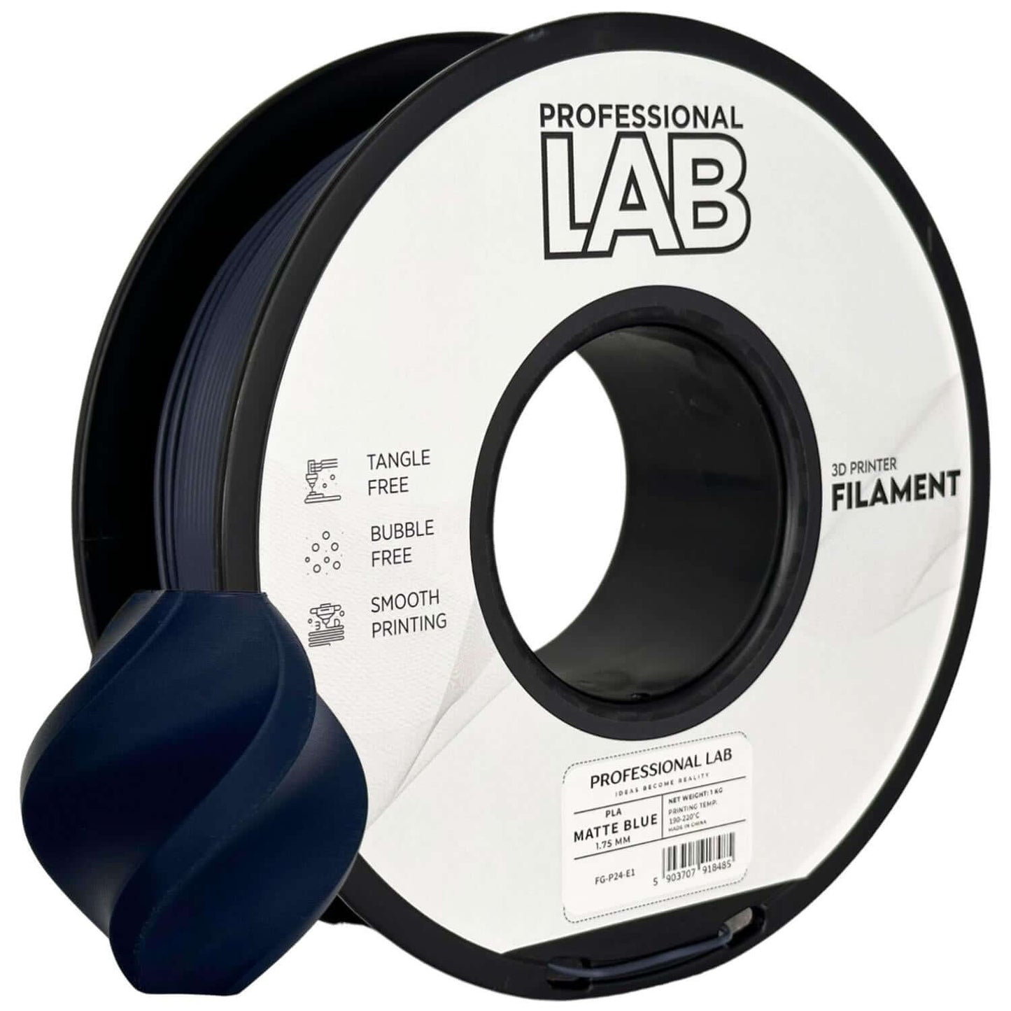 Professional Lab PLA matte – Mattes PLA-Filament in mattem Blau für präzise 3D-Drucke.