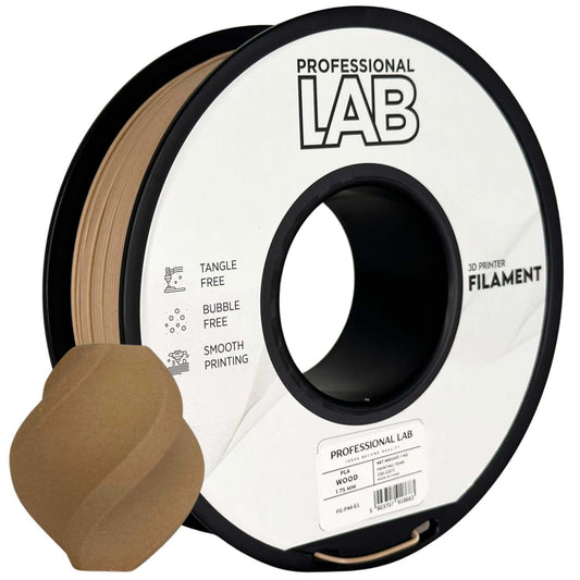 Professional Lab PLA Wood mit Holzoptik, 3D-Druck Filament auf Spule mit natürlicher Oberfläche.