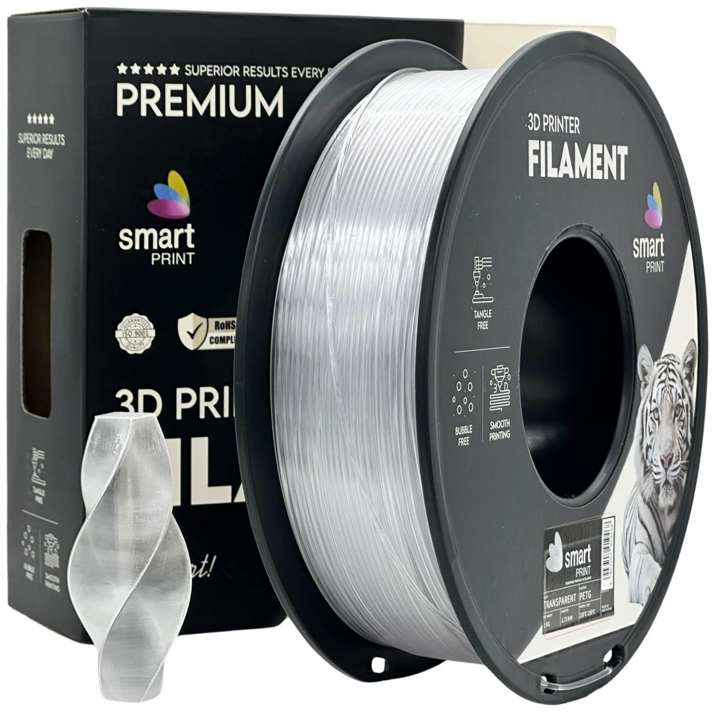 Smart Print PETG – robustes PETG-Filament für 3D-Druck, Premiumqualität auf Spule.